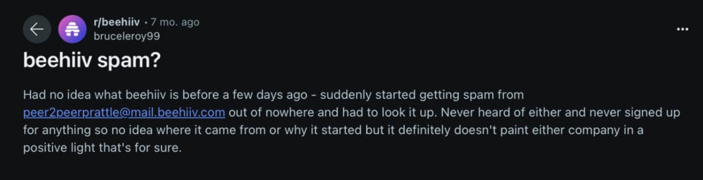 Beehiiv Spam Reddit 1