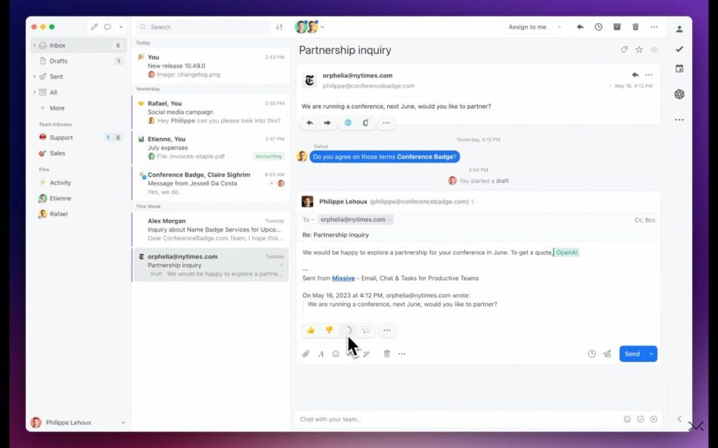 Missives AI Email Assistant