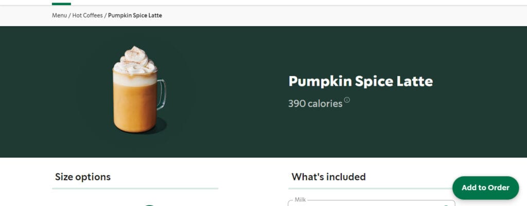 Starbucks pumpkin spice latte