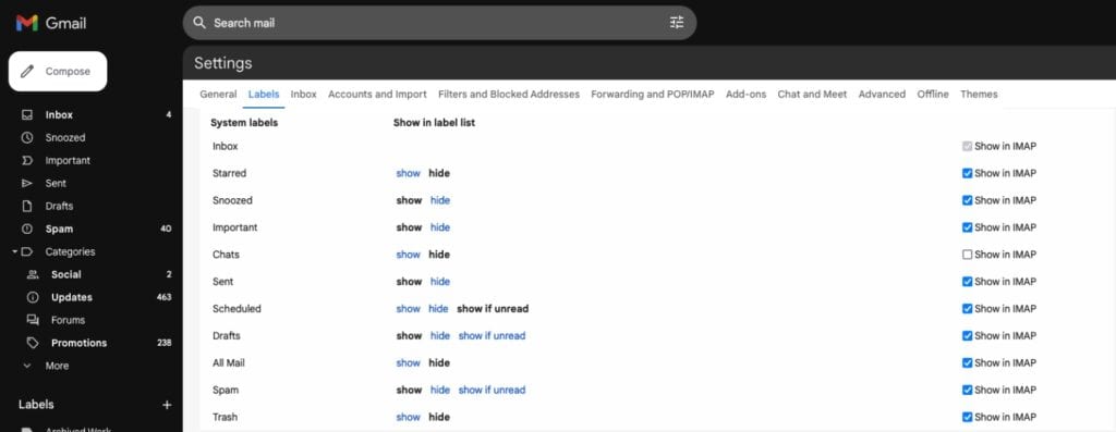 Set Up Labels and Folders in Gmail