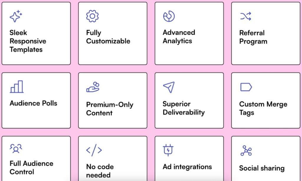 Beehiiv email newsletter features