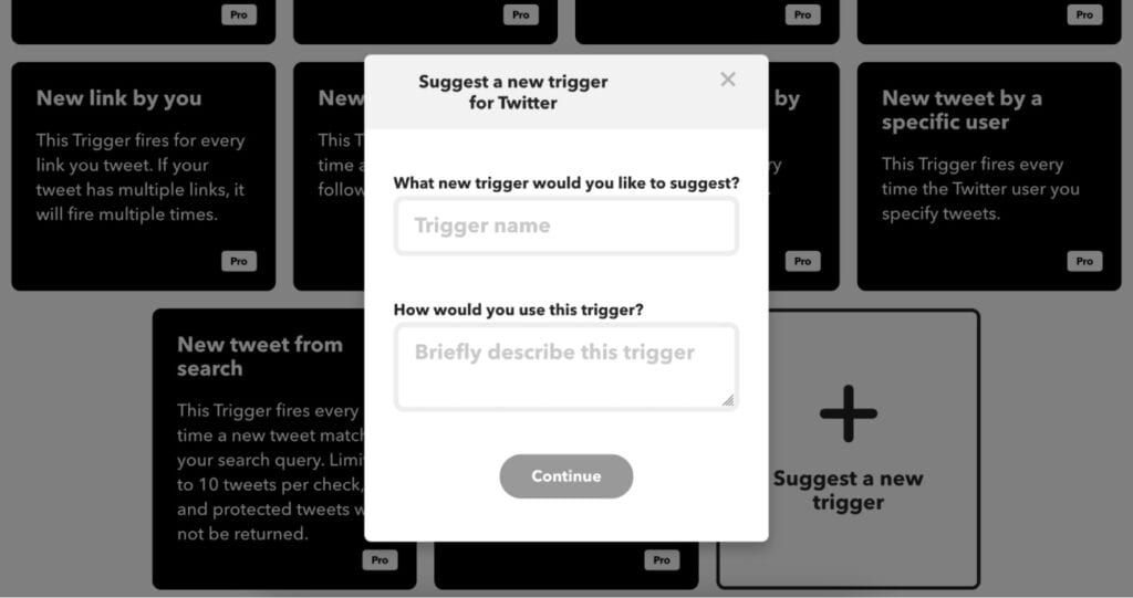 Creating a custom Twitter trigger