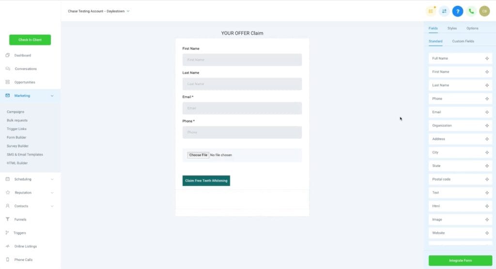 GoHighLevel Form Builder