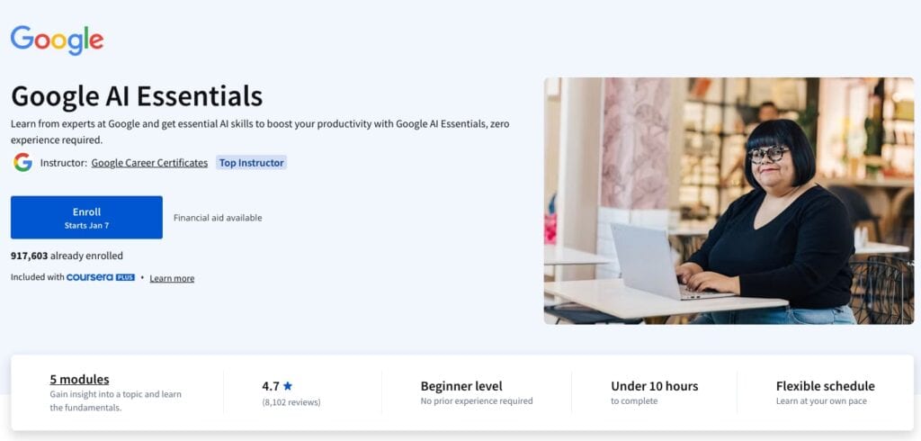 Google AI Essentials marketing course