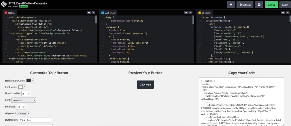HTML Email Button Generator