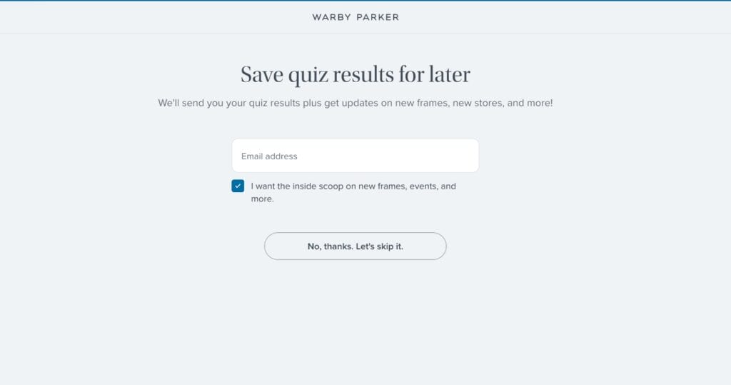 quiz funnel example