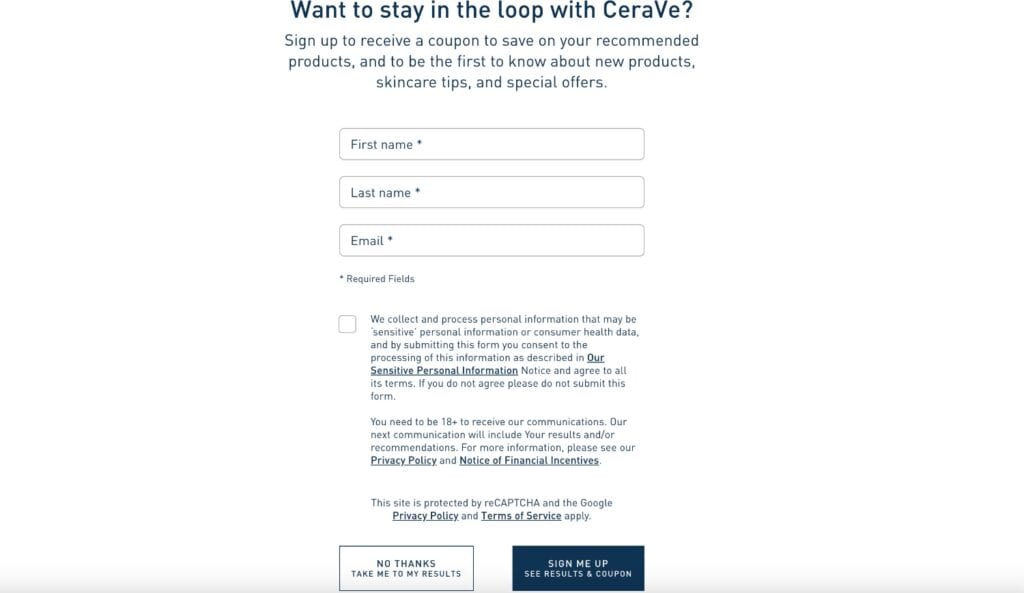quiz funnel example