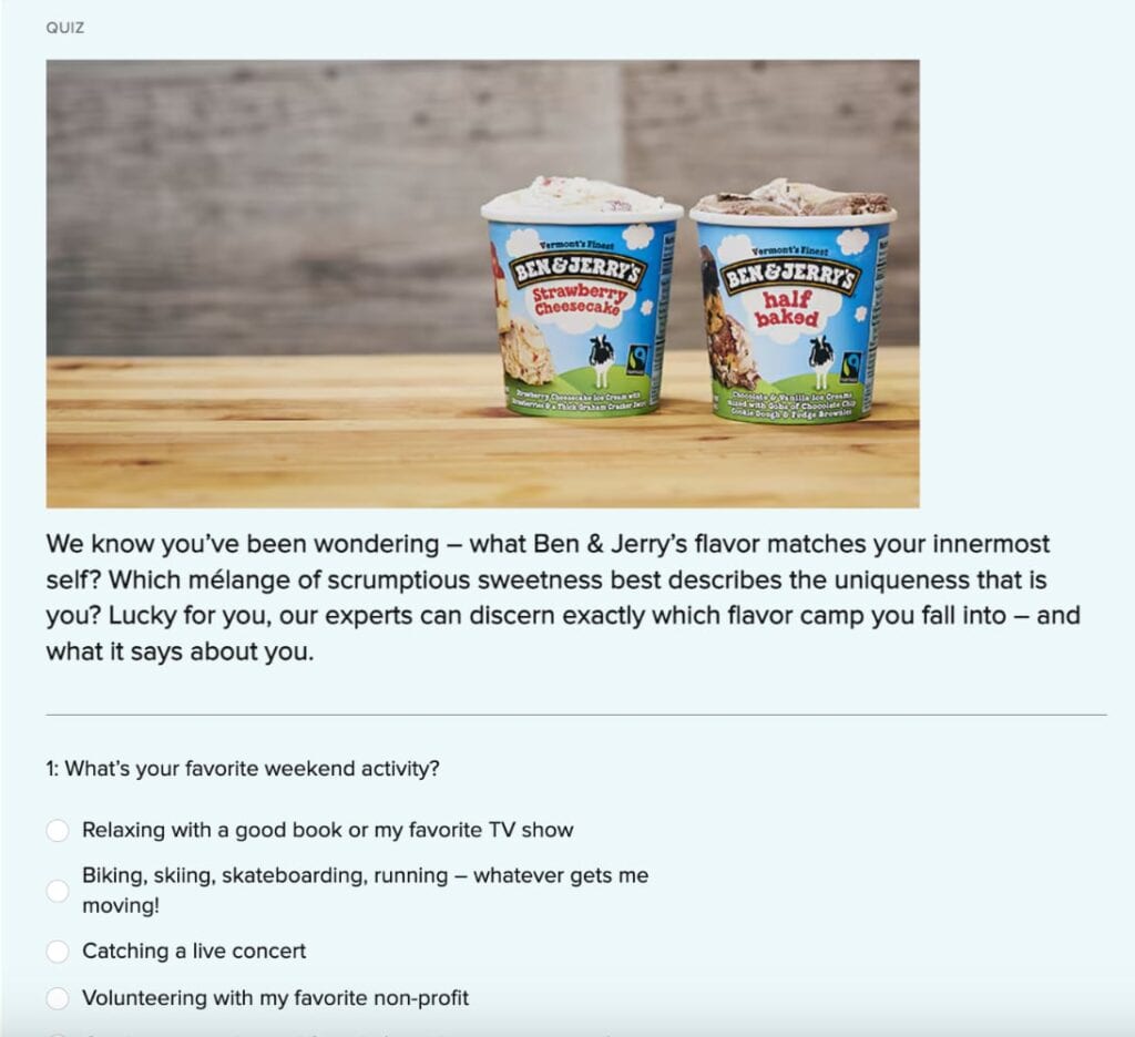 quiz funnel example