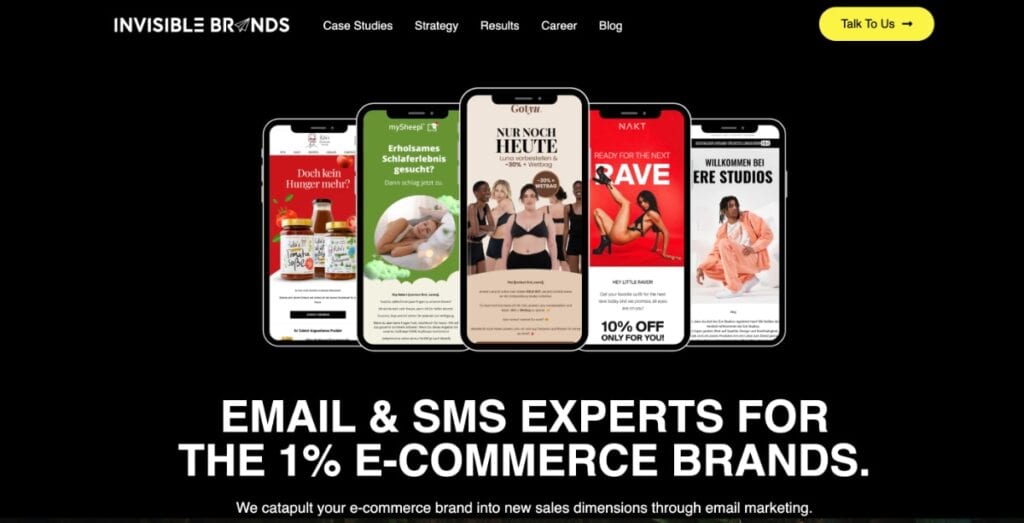 example of an email marketing agency -- Invisible brands