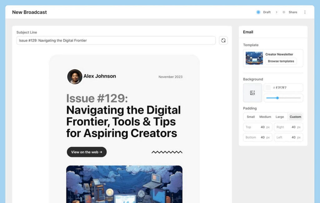 ConvertKit email builder