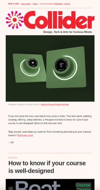Collider newsletter