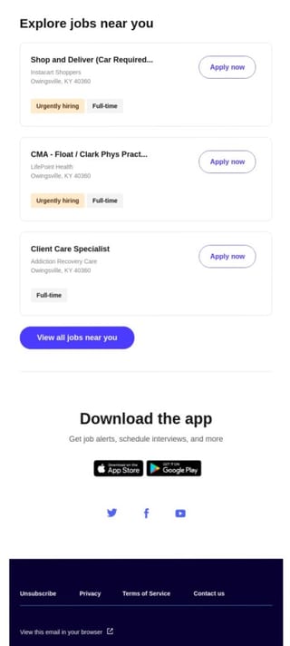 Snagajob welcome email