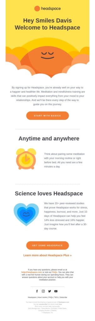 welcome-headspace-email-campaign-example
