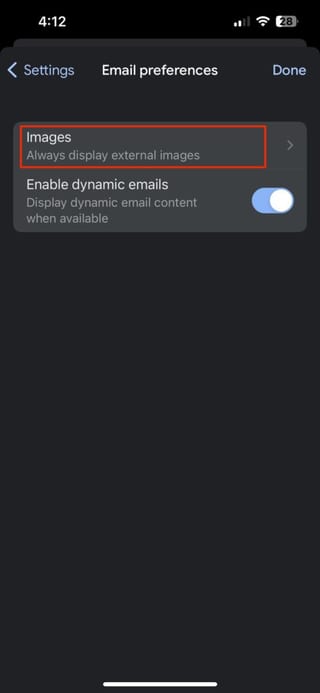 Unblock Images Gmail IPhone