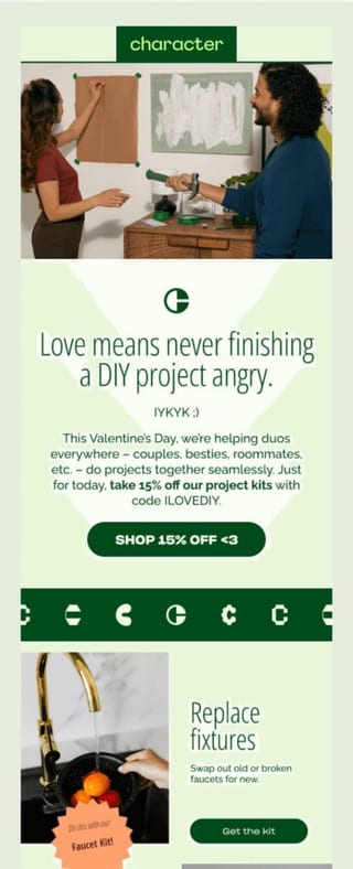 Valentines day limited-time email example