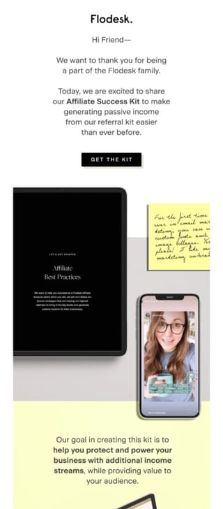 affliate marketing email example
