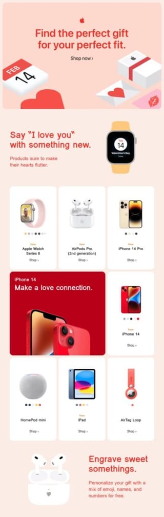 valentines day last minute gift email
