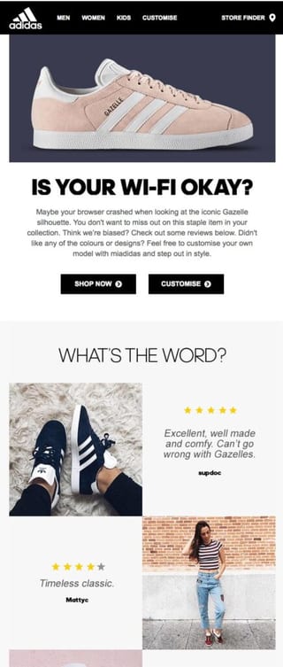 Adidas Abandoned Cart Email