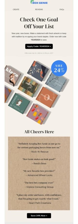 Box Genie Exclusive Promotion Email