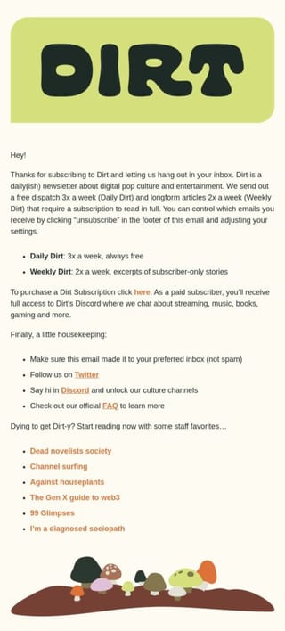 DIRT Creative Newsletter