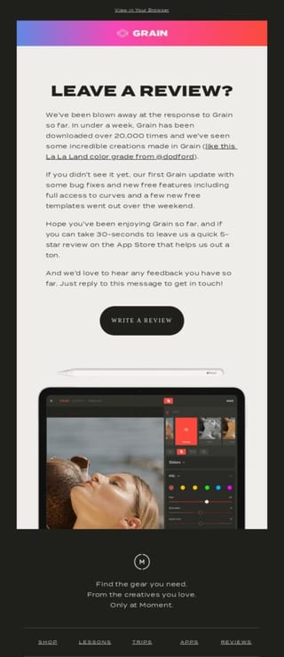 Grain Moment Accesible Email