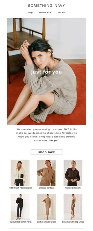 Something Navy Abandoned Cart Email