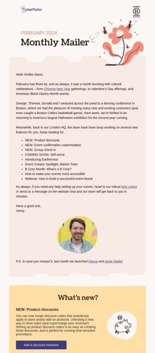 newsletter update dedicated email