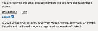 LinkedIn email footer