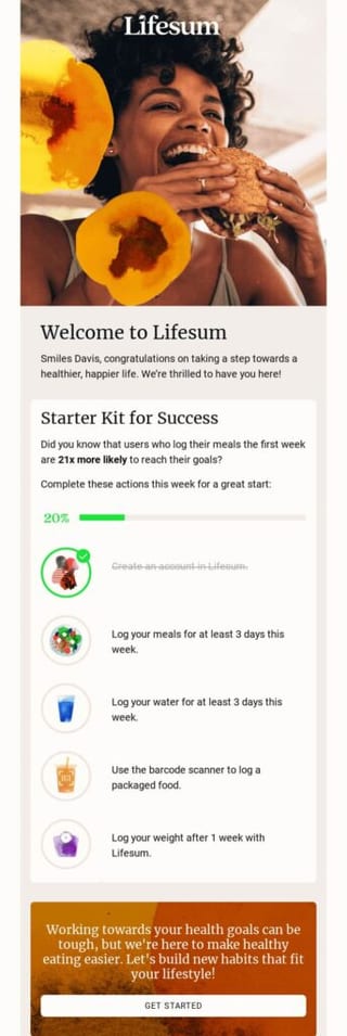 Automated email response example — Welcome email
