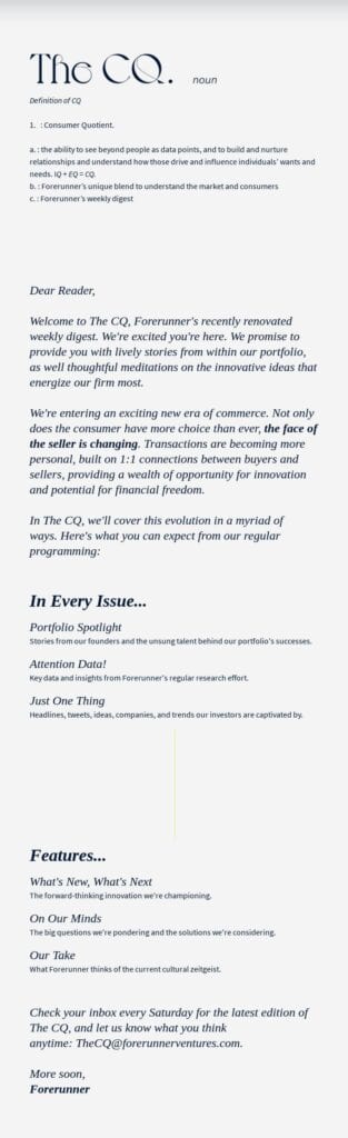 Welcome email format