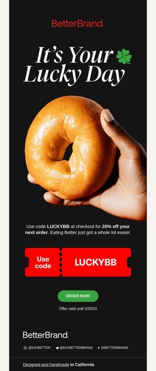 CTA email design example