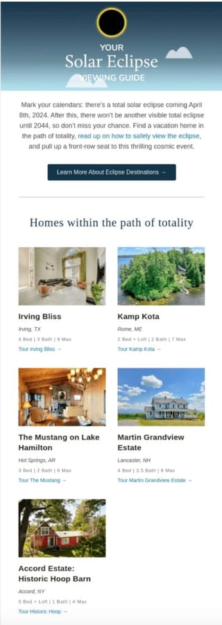 Double column layout design example - Email body