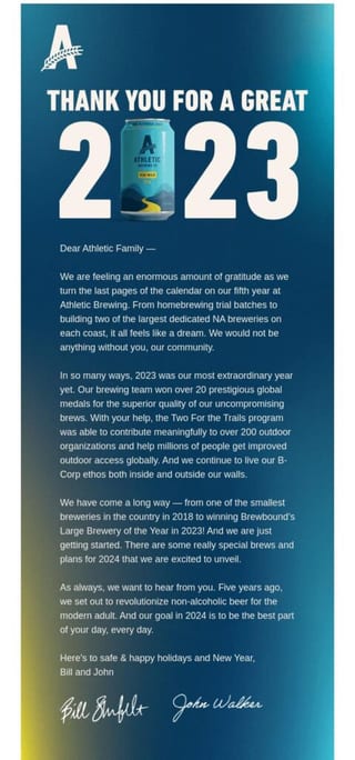 Thank-you retention email