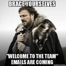 welcome email meme