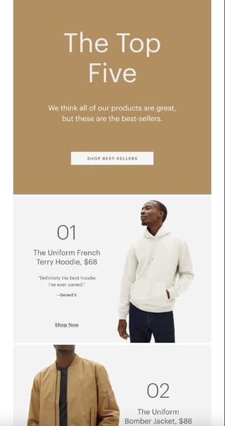 Everlane Top Sellers Email