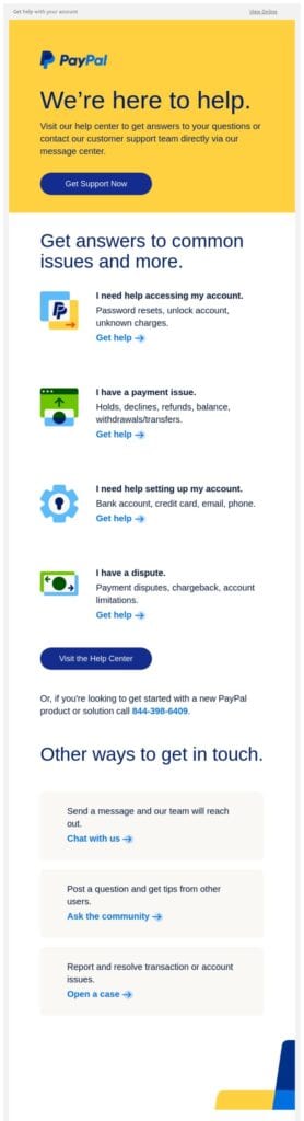 Scannable mobile email copy example