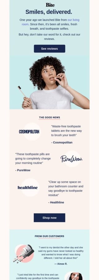 Social proof win-back email