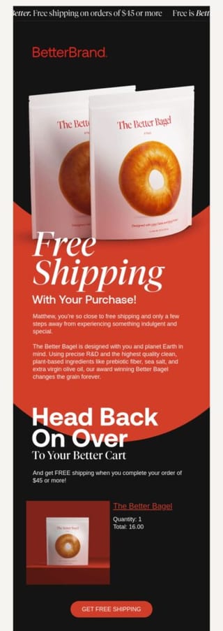abandoned cart email tone example