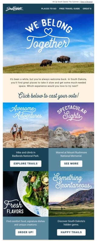 email 1 in winback campaign