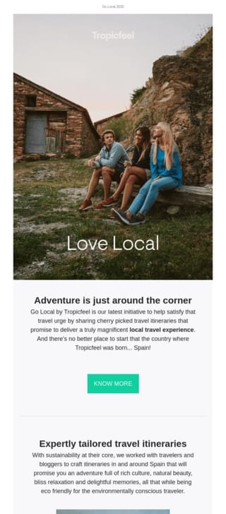 local email example for tropicfeel