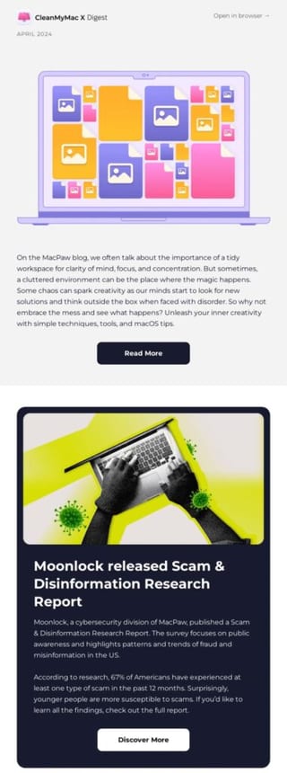 retail newsletter example