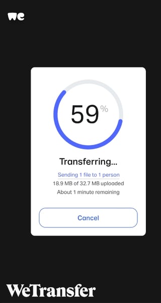 wetransfer video upload step