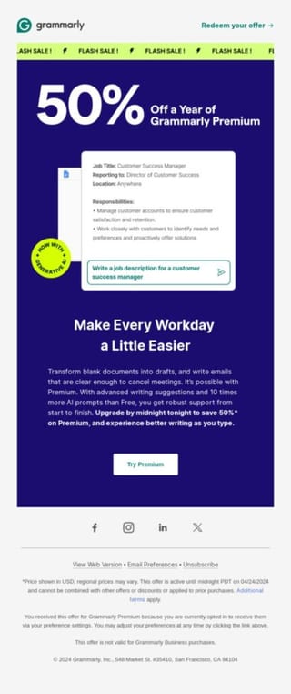 Grammarly last chance email 3