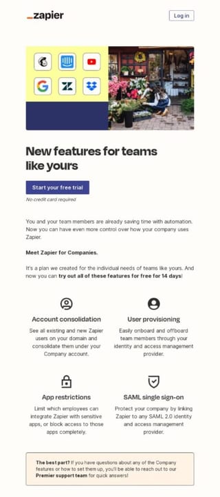 Upsell email example 6 - Zapier