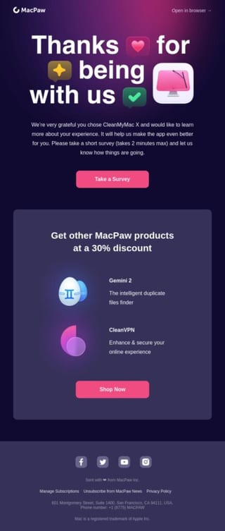cross sell email example 3