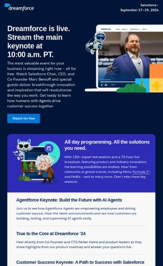 A SalesForce invite for an online event