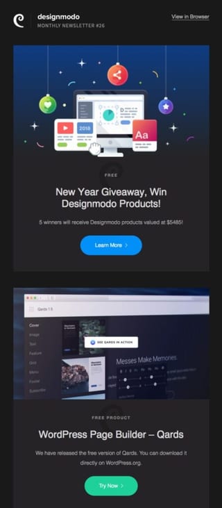 Giveaway email example 3