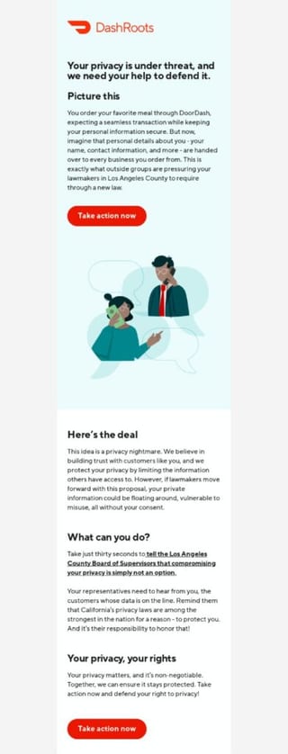 Urgency email example 1