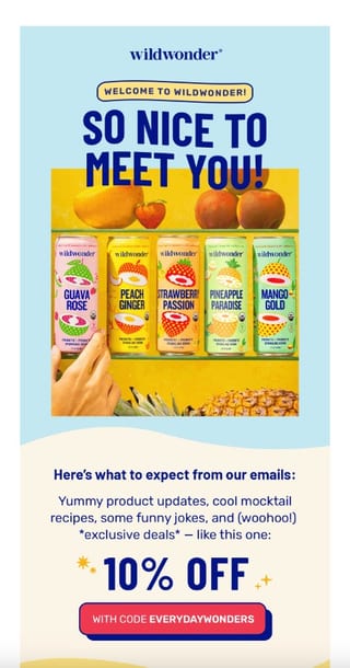 Welcome email from Wild Wonder