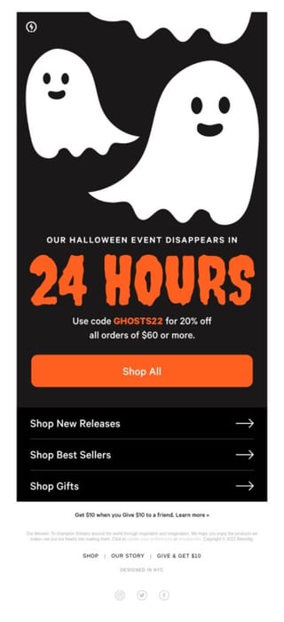 halloween email subject line example 5